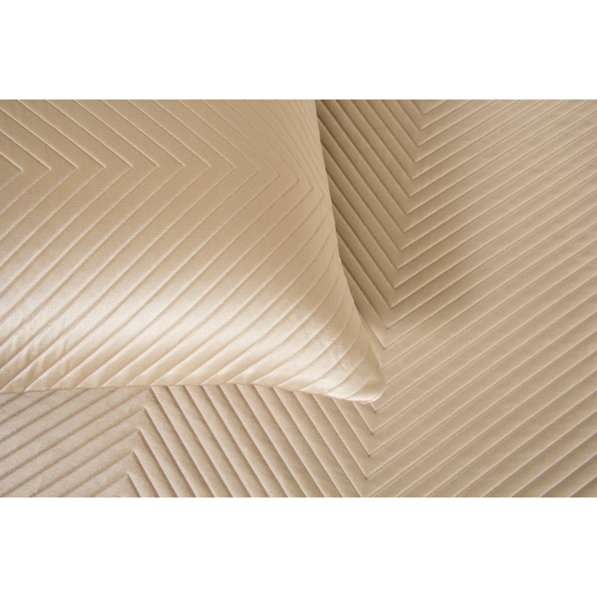 Colcha de Seda e Algodão Luxury Herringbone Bege-2