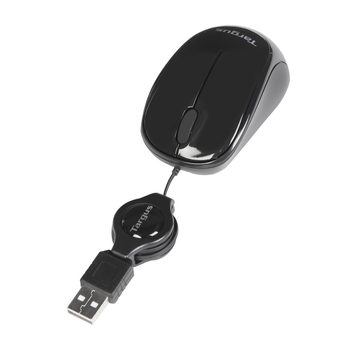 Ratón óptico Targus AMU75EU con cable retráctil Negro-3