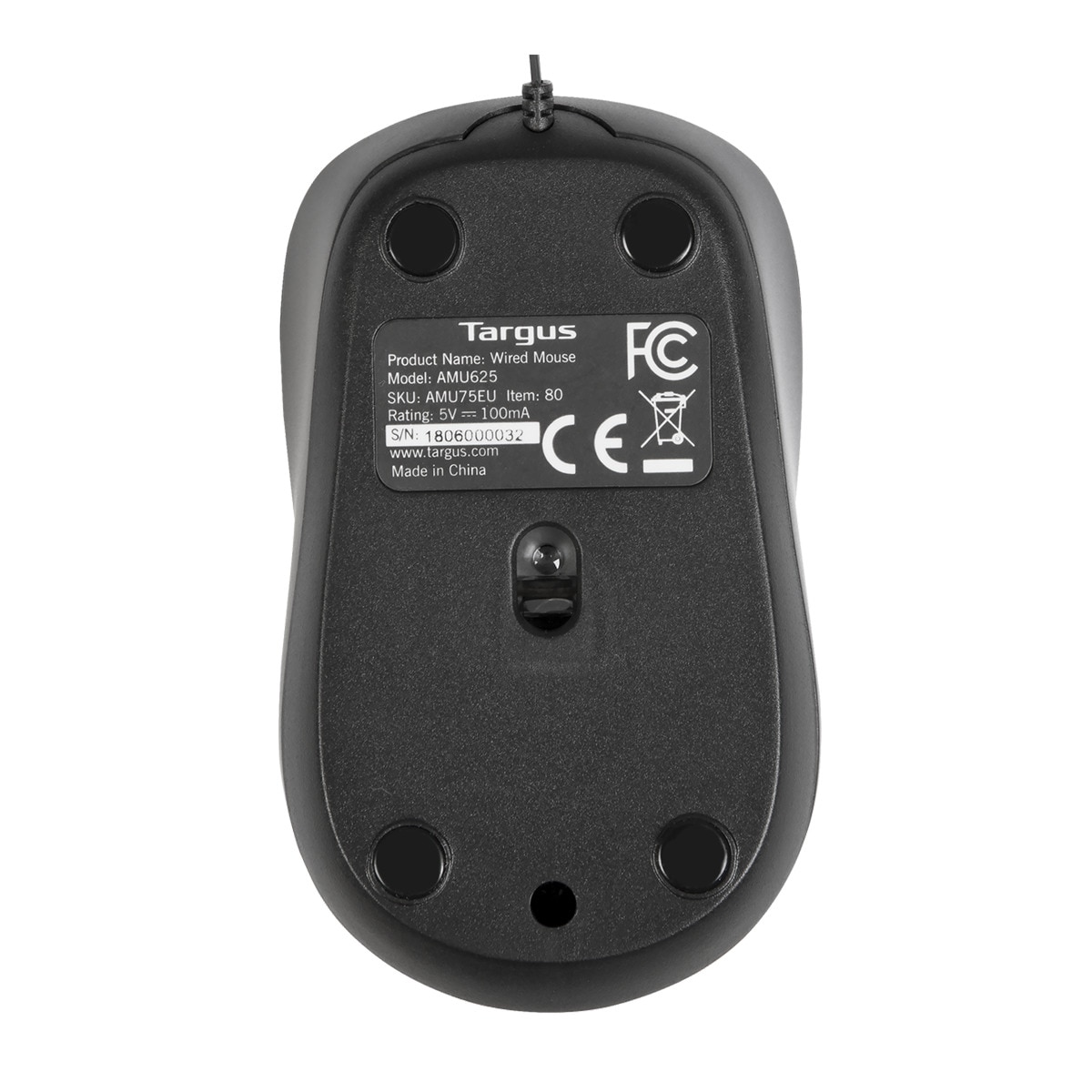 Ratón óptico Targus AMU75EU con cable retráctil Negro-6