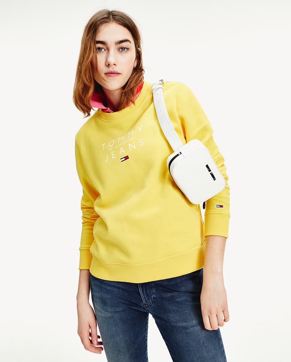 Sudadera de mujer en amarillo con logo a contraste · Tommy Jeans · El