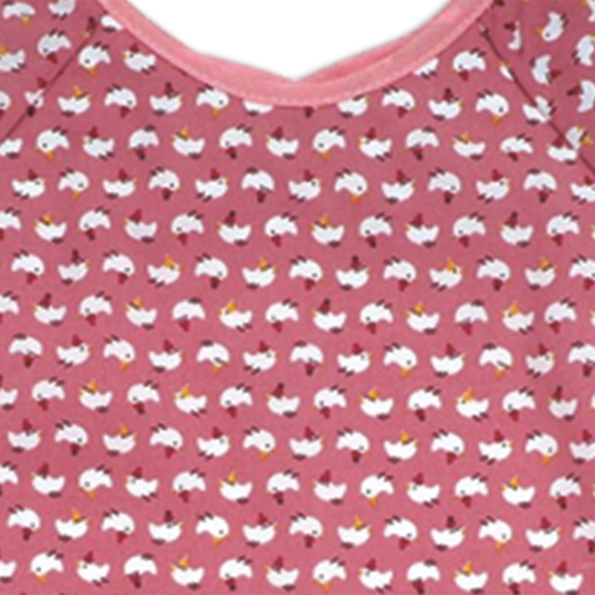 Babero con mangas Ti Tín  estampado Pollitos Rosa Rojo-2
