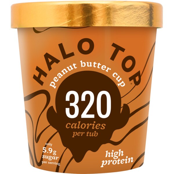 Halo Top Gelado de Manteiga de Amendoim embalagem 473 ml