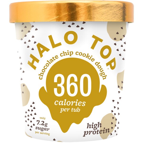 Halo Top Gelado de Bolacha com Pepitas de Chocolate embalagem 473 ml