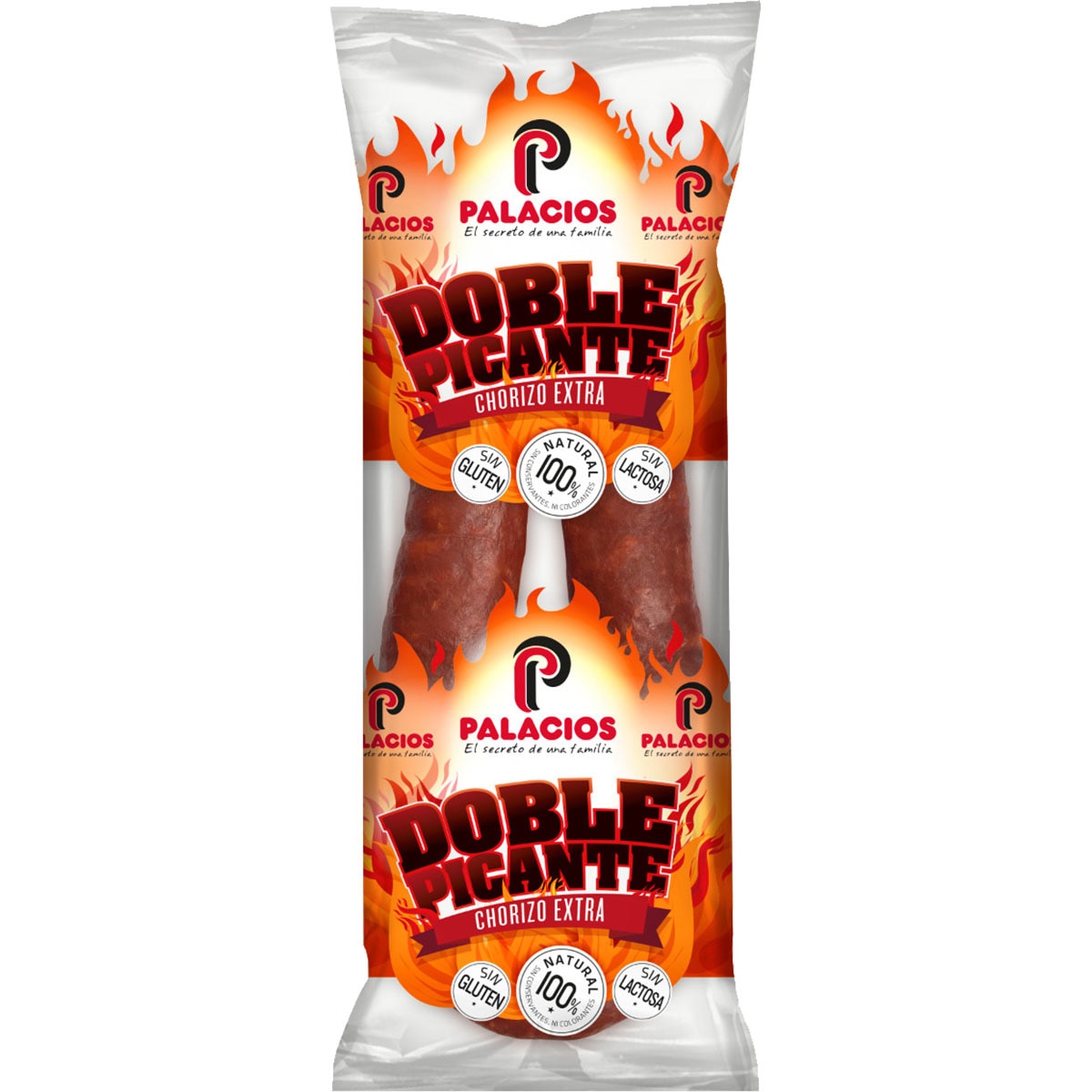 chorizo extra 100% natural doble picante sin gluten sin lactosa pieza 250 g