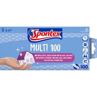 Multi guantes finos desechables sin latex hipoalergénicos talla S caja 100 unidades - Spontex