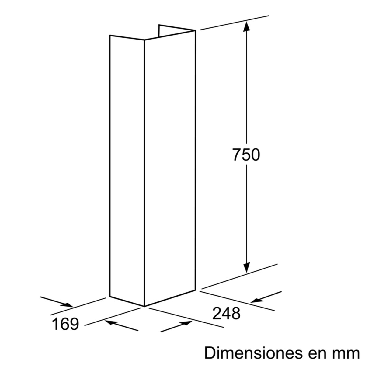 Prolongador Balay para campana decorativa - DHZ1234 Acero Inox-2