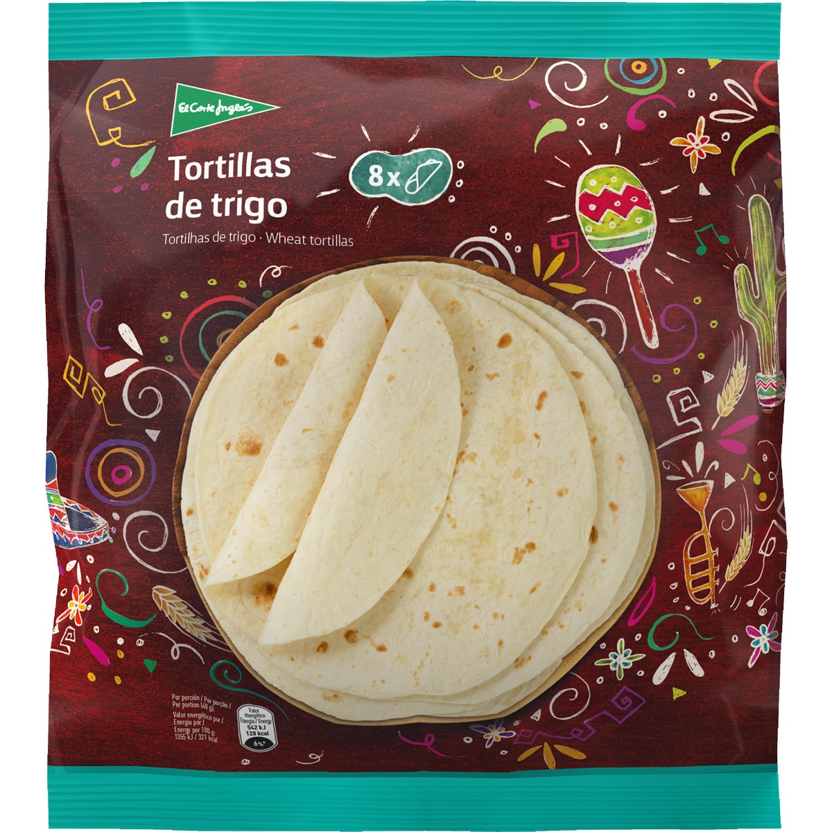 tortillas de trigo 8 unidades envase 320 g