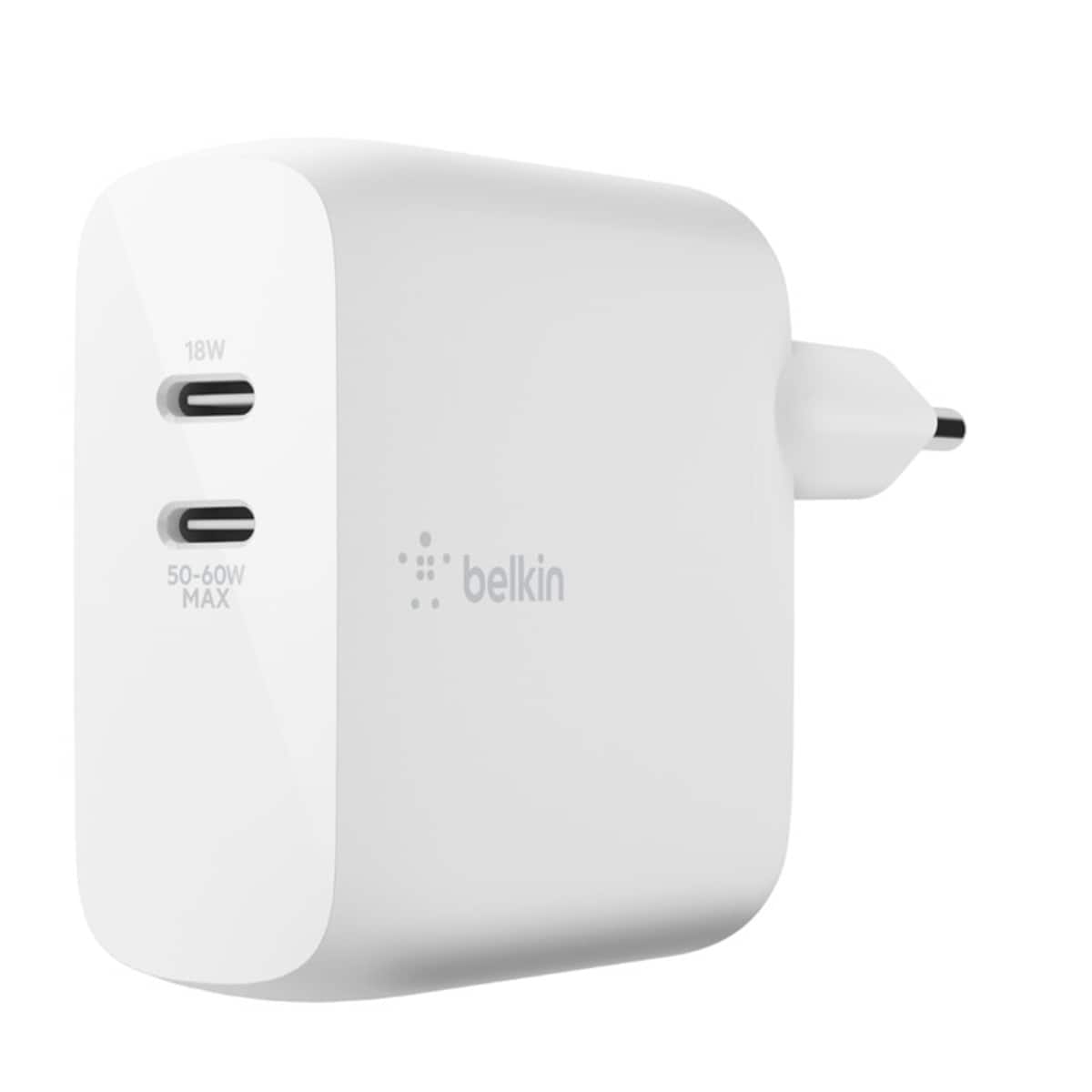Cargador de red Belkin 68W Dual, GAN Blanco-1