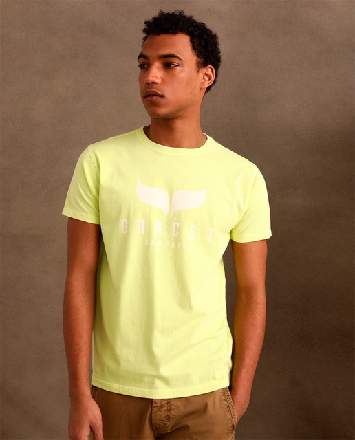 Camiseta de hombre amarilla flúor de man