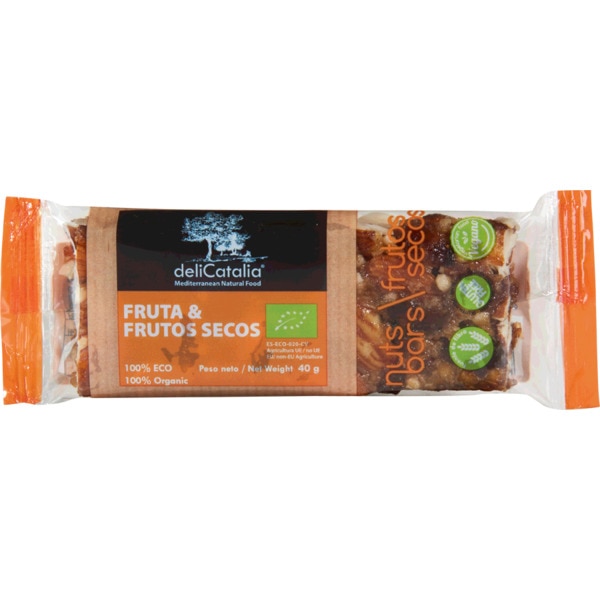 Barra de Fruta e Frutos Secos Biológica embalagem 40 g