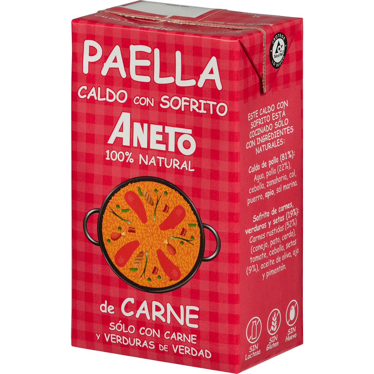 caldo para paella de carne y verduras con sofrito 100% natural envase 1 l