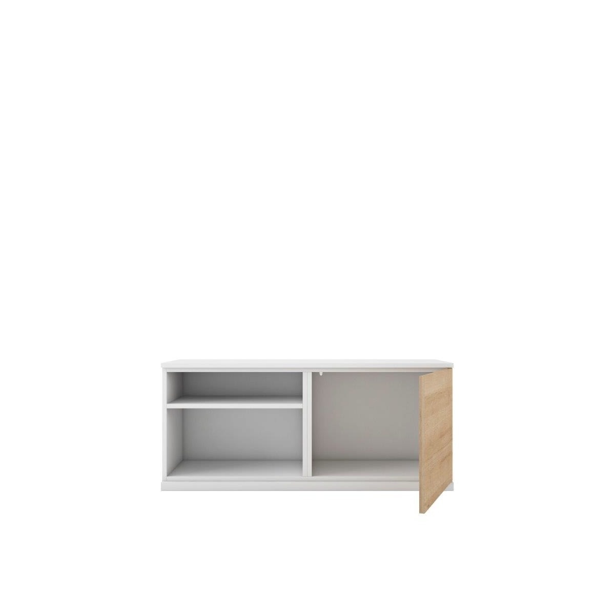 Móvel de TV com 1 porta rebatível e 1 espaço Home Branco / Canela-2