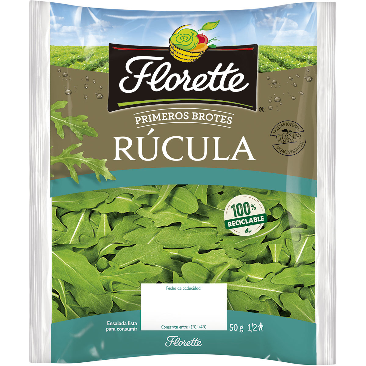 rúcula primeros brotes ensalada individual bolsa 50 g