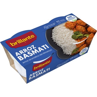 arroz basmati cocido aromático del Himalaya para guarnición pack 2 envases 125 g - Brillante