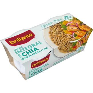 arroz integral con chía, espelta pack 2 envases 125 g - Brillante