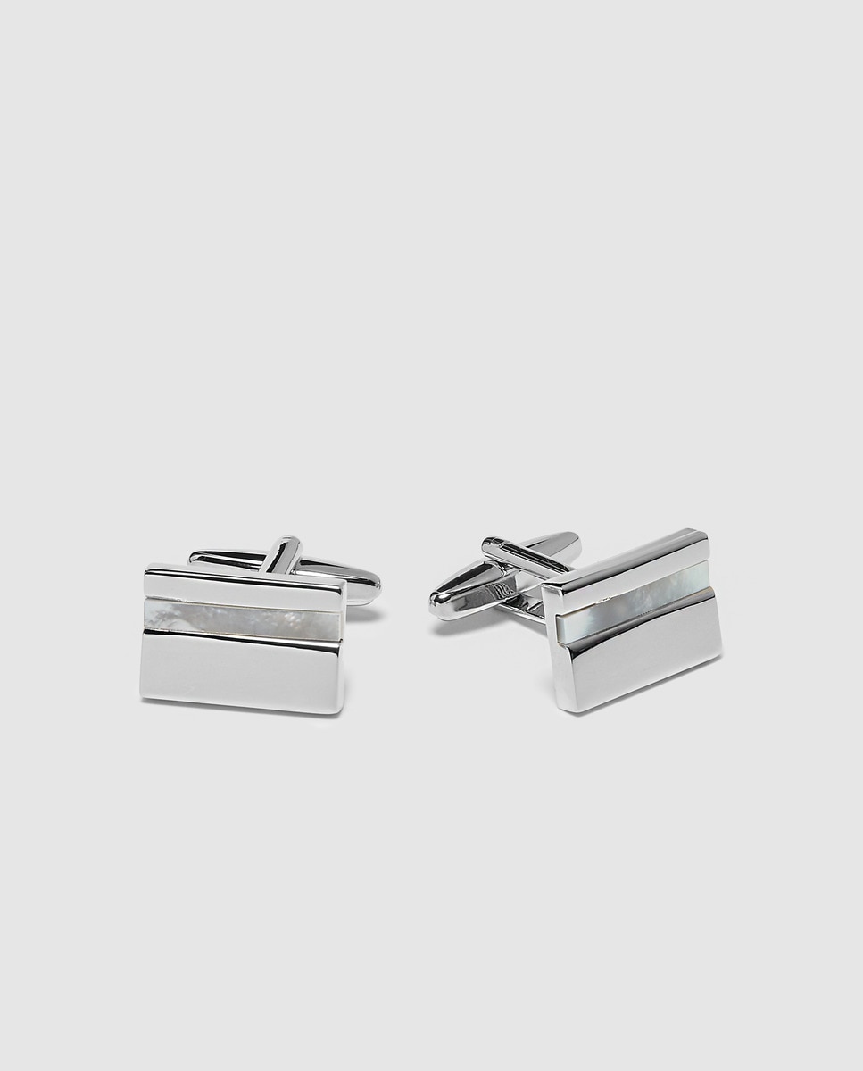 Imagen 0 de Gemelos de hombre Emidio Tucci rectangular nácar Blanco