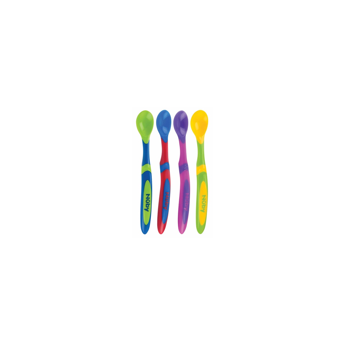 Imagen 0 de Pack de 4 Cucharas Nuby de mango largo (6 M+) multicolor