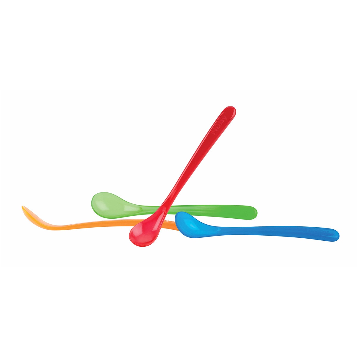 Pack de 4 Cucharas Nuby de mango largo (3 M+) multicolor Multicolor-2
