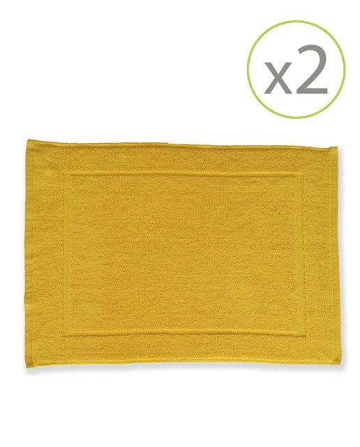 Imagen 0 de Pack de 2 alfombrines de baño de 45 x 65 cm amarillo