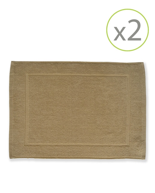 Imagen 0 de Pack de 2 alfombrines de baño de 45 x 65 cm chocolate