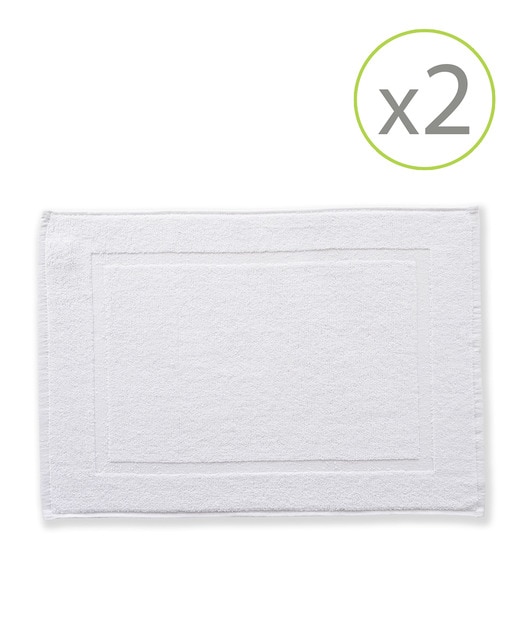 Imagen 0 de Pack de 2 alfombrines de baño de 45 x 65 cm blanco