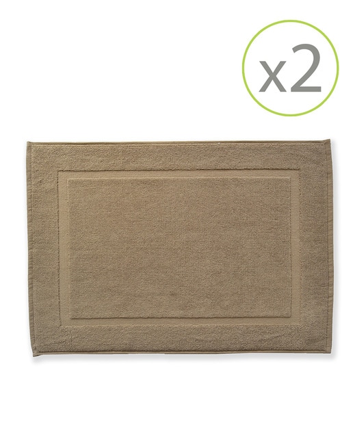 Imagen 0 de Pack de 2 alfombrines de baño de 45 x 65 cm chocolate