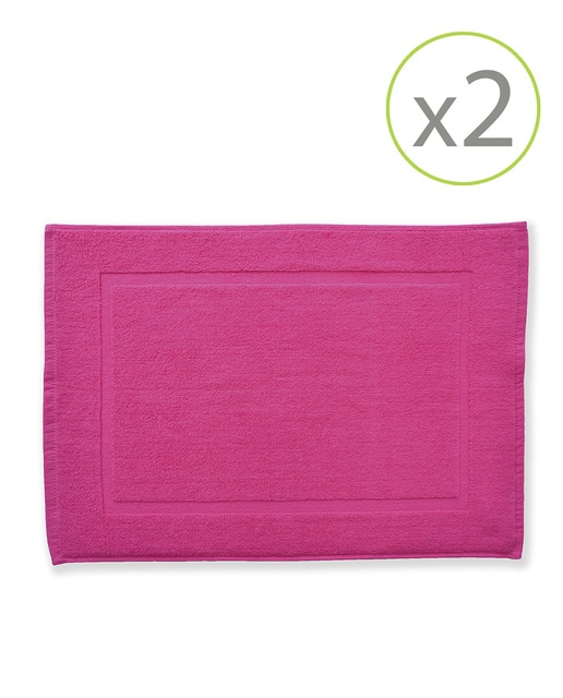 Imagen 0 de Pack de 2 alfombrines de baño de 45 x 65 cm fucsia