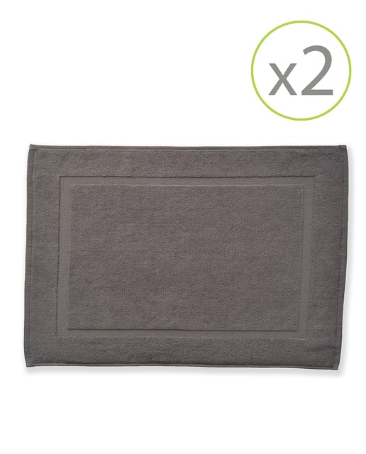 Imagen 0 de Pack de 2 alfombrines de baño de 45 x 65 cm gris