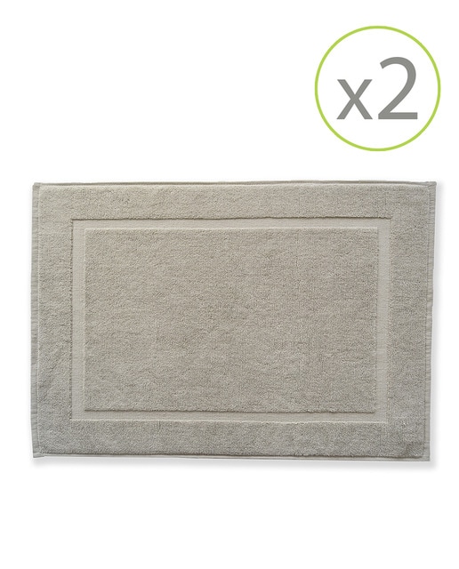 Imagen 0 de Pack de 2 alfombrines de baño de 45 x 65 cm lino