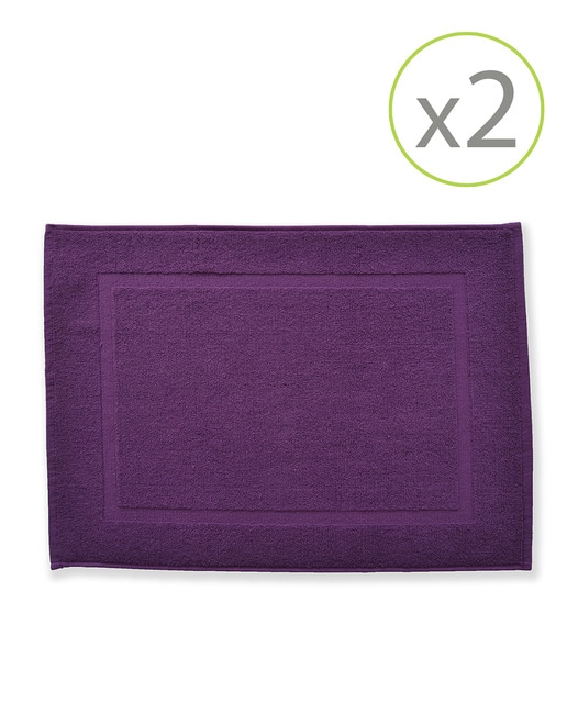 Imagen 0 de Pack de 2 alfombrines de baño de 45 x 65 cm morado