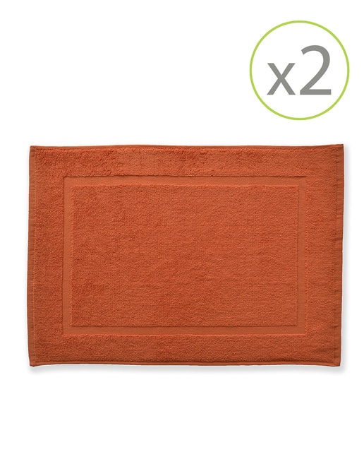 Imagen 0 de Pack de 2 alfombrines de baño de 45 x 65 cm naranja
