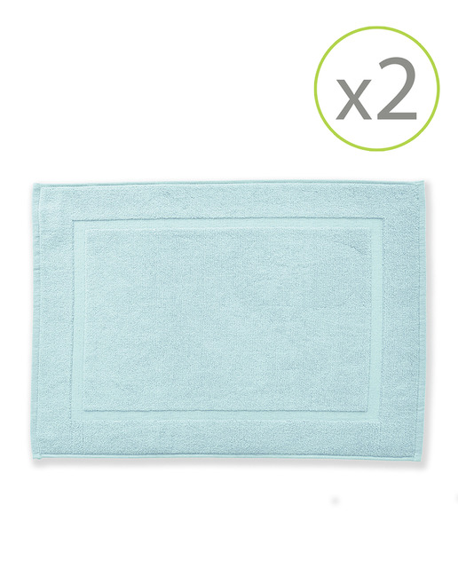 Imagen 0 de Pack de 2 alfombrines de baño de 45 x 65 cm menta