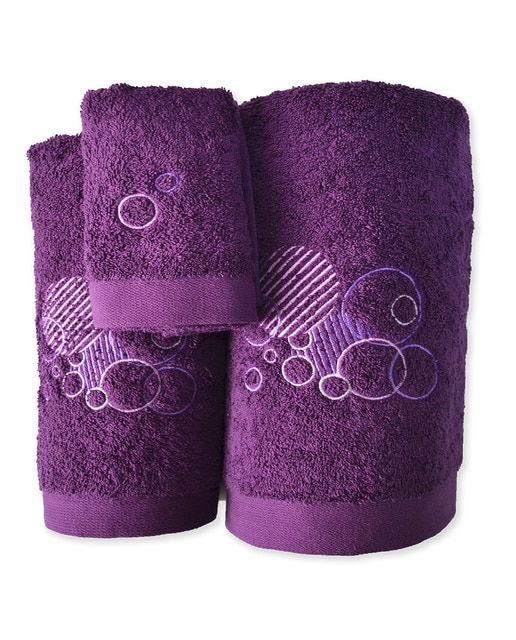 Imagen 0 de Juego toallas bordado 650 gramos morado