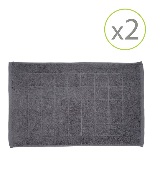Imagen 0 de Pack de 2 alfombrines de baño de 45 x 65 cm acero