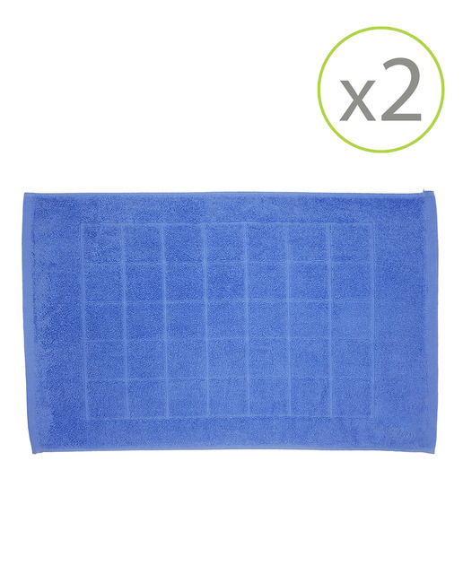 Imagen 0 de Pack de 2 alfombrines de baño de 45 x 65 cm azul
