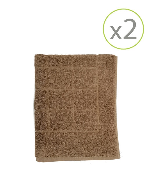 Imagen 0 de Pack de 2 alfombrines de baño de 45 x 65 cm chocolate