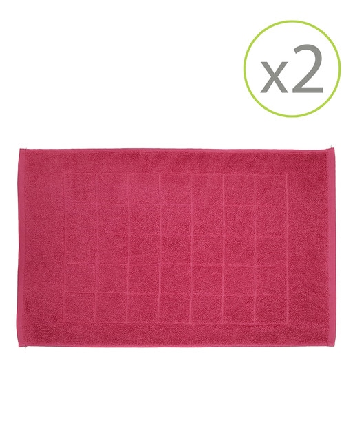 Imagen 0 de Pack de 2 alfombrines de baño de 45 x 65 cm frambuesa