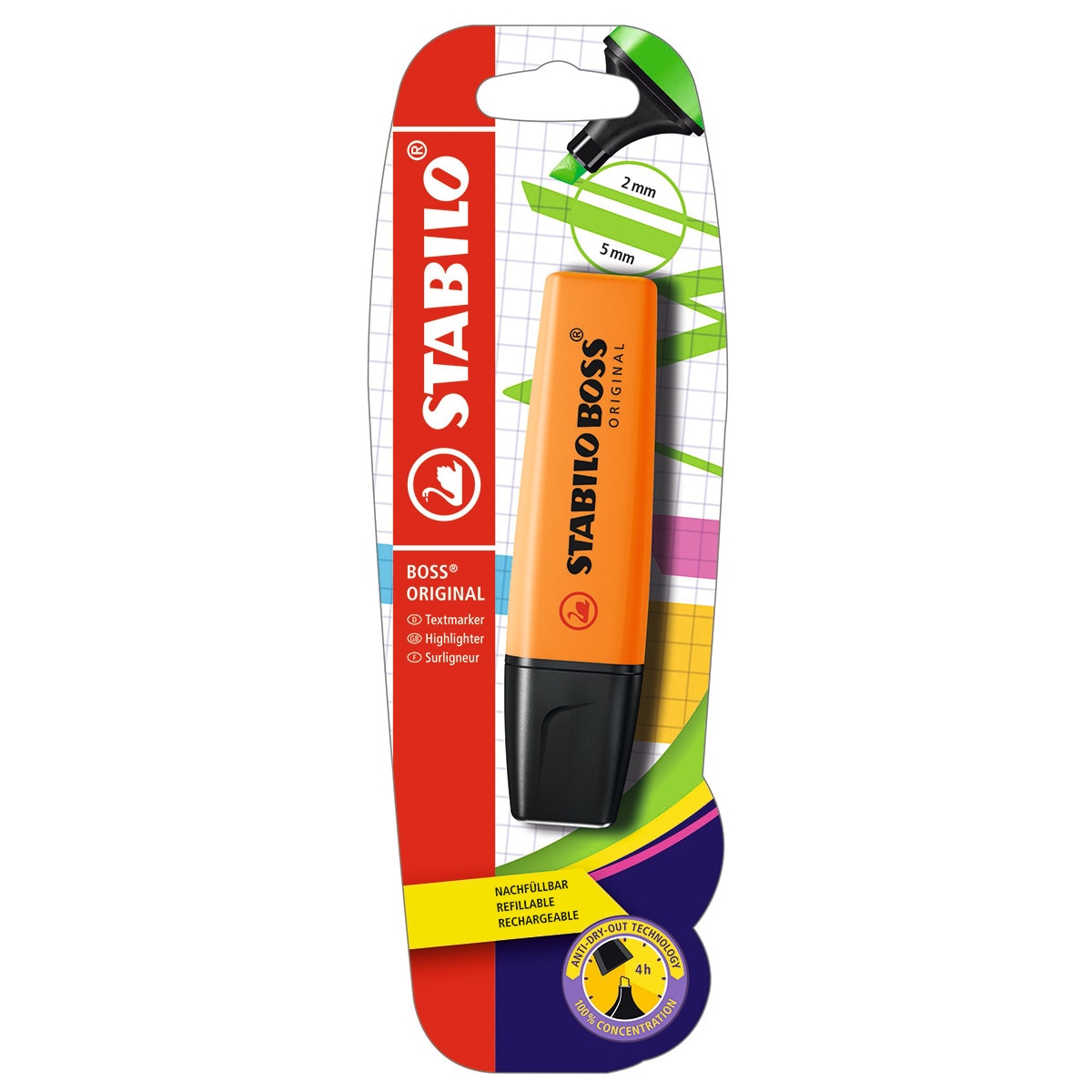 Marcador Fluorescente Stabilo boss naranja original color rotulador