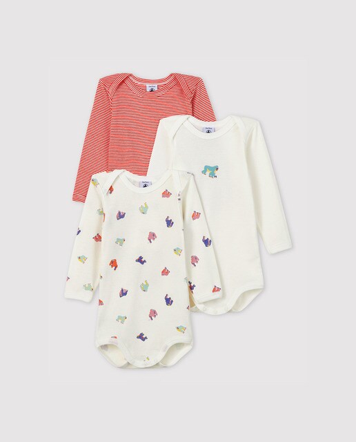 Pack De 3 Bodys De Bebe Nino Manga Larga Petit Bateau El Corte Ingles