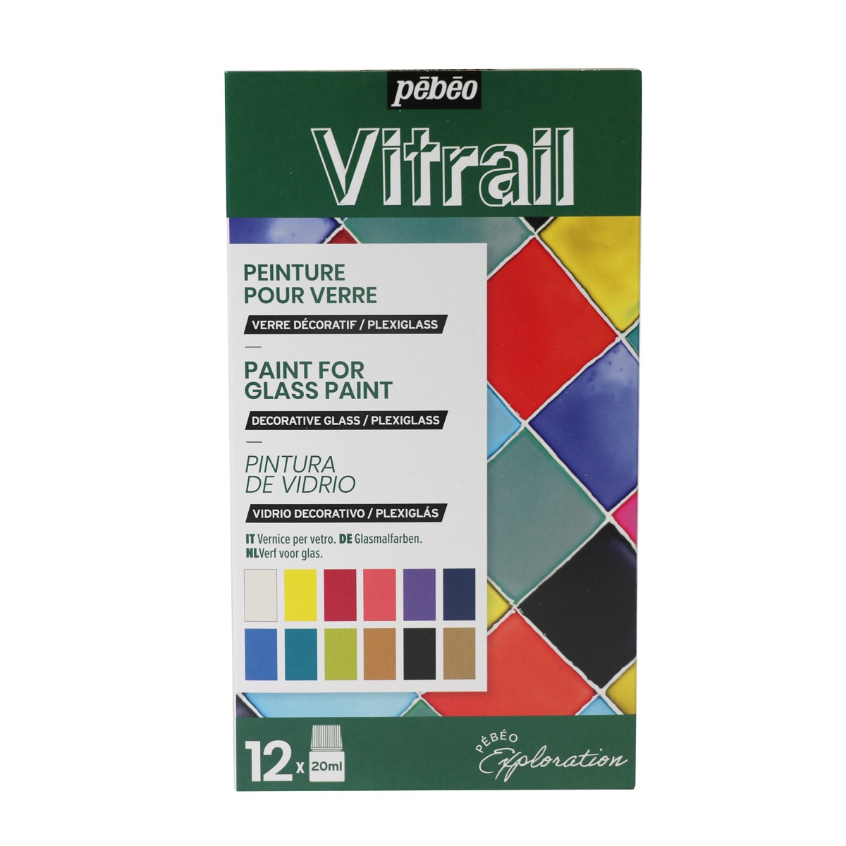 Kit Exploracion Vitrail 12X20ml Pebeo Multicolor Multicolor-2