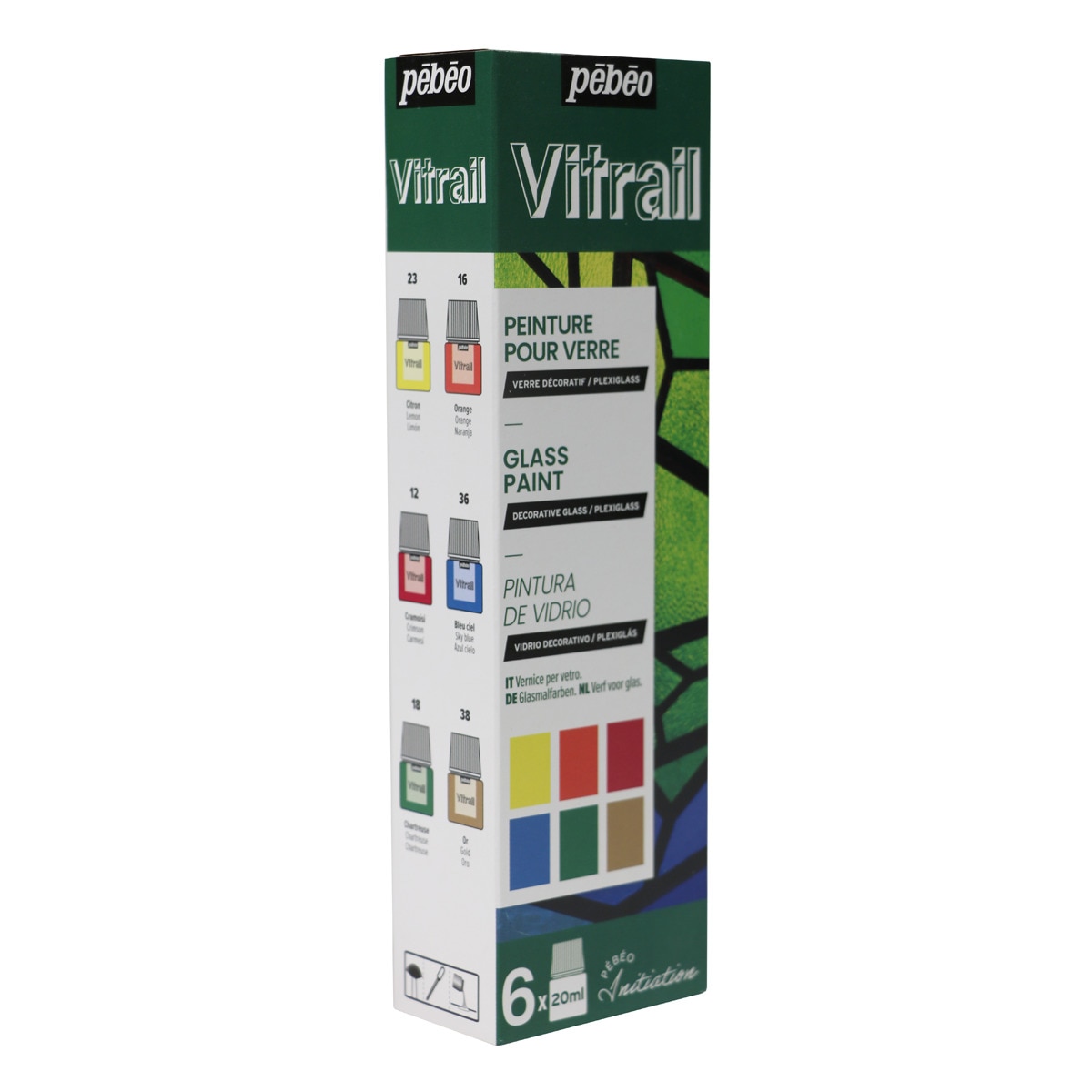 Kit de Iniciação Vitrail 6x20 ml - Multicolor Multicolor-3