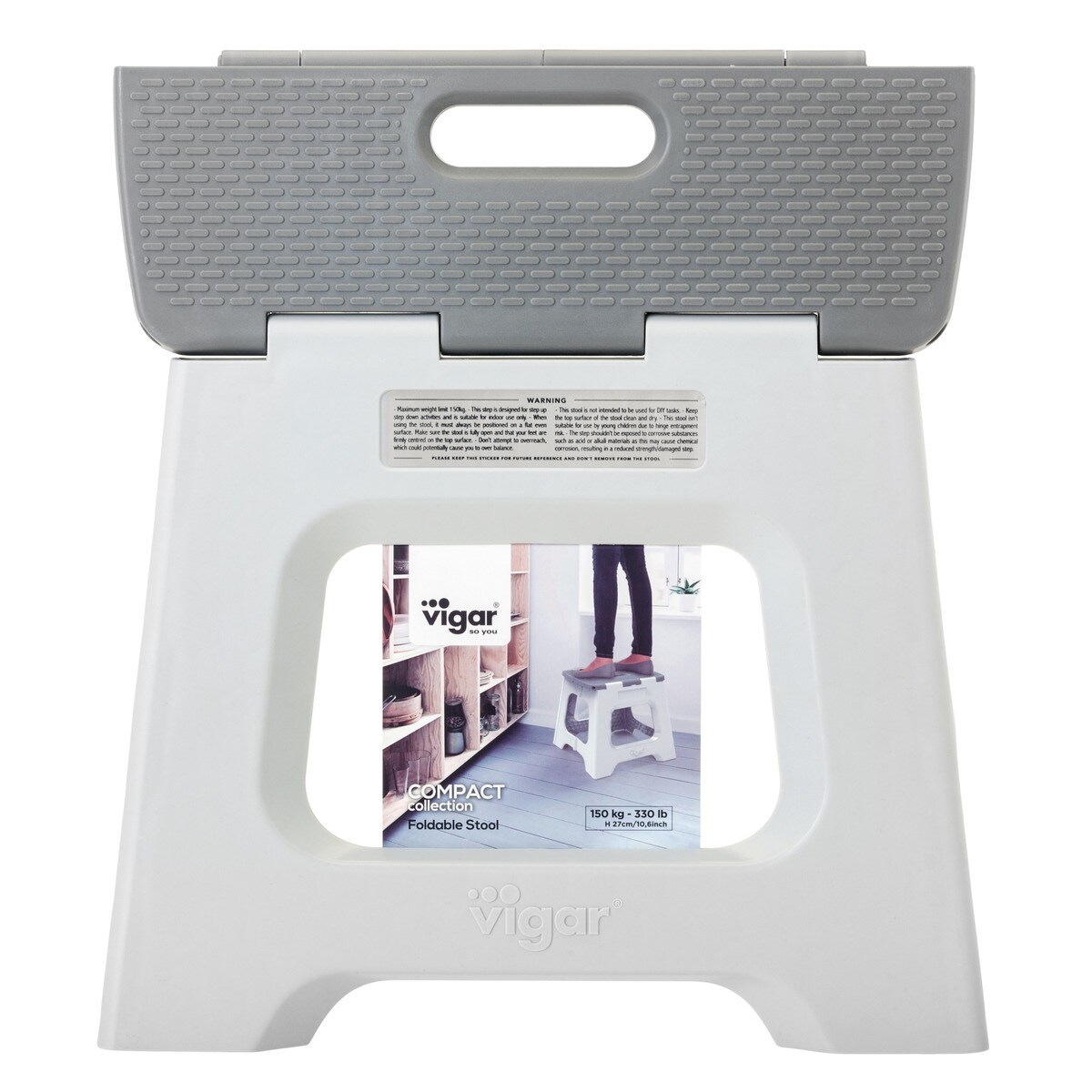 Taburete Plegable Plástico Compact 27 cm Gris-5