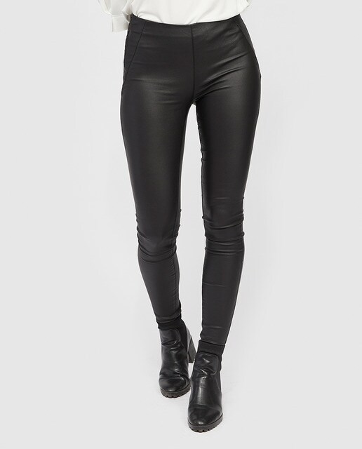 Legging encerado negro de mujer con cierre de cremallera · Object · El  Corte Inglés