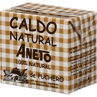 caldo de puchero 100% natural sin gluten y sin lactosa envase 500 ml - Aneto