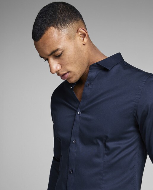 Camisa de hombre azul básica slim · Jack \u0026 Jones · El Corte Inglés