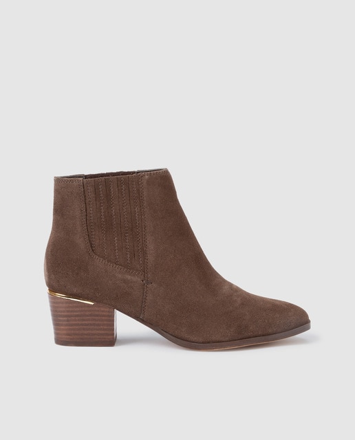 Botines de mujer Wonders en serraje de color topo · Zendra Basic · El Corte  Inglés