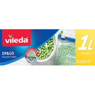 Sacos de Congelação One Zip com Fecho Hermético 1 L embalagem 15 unidades - Vileda