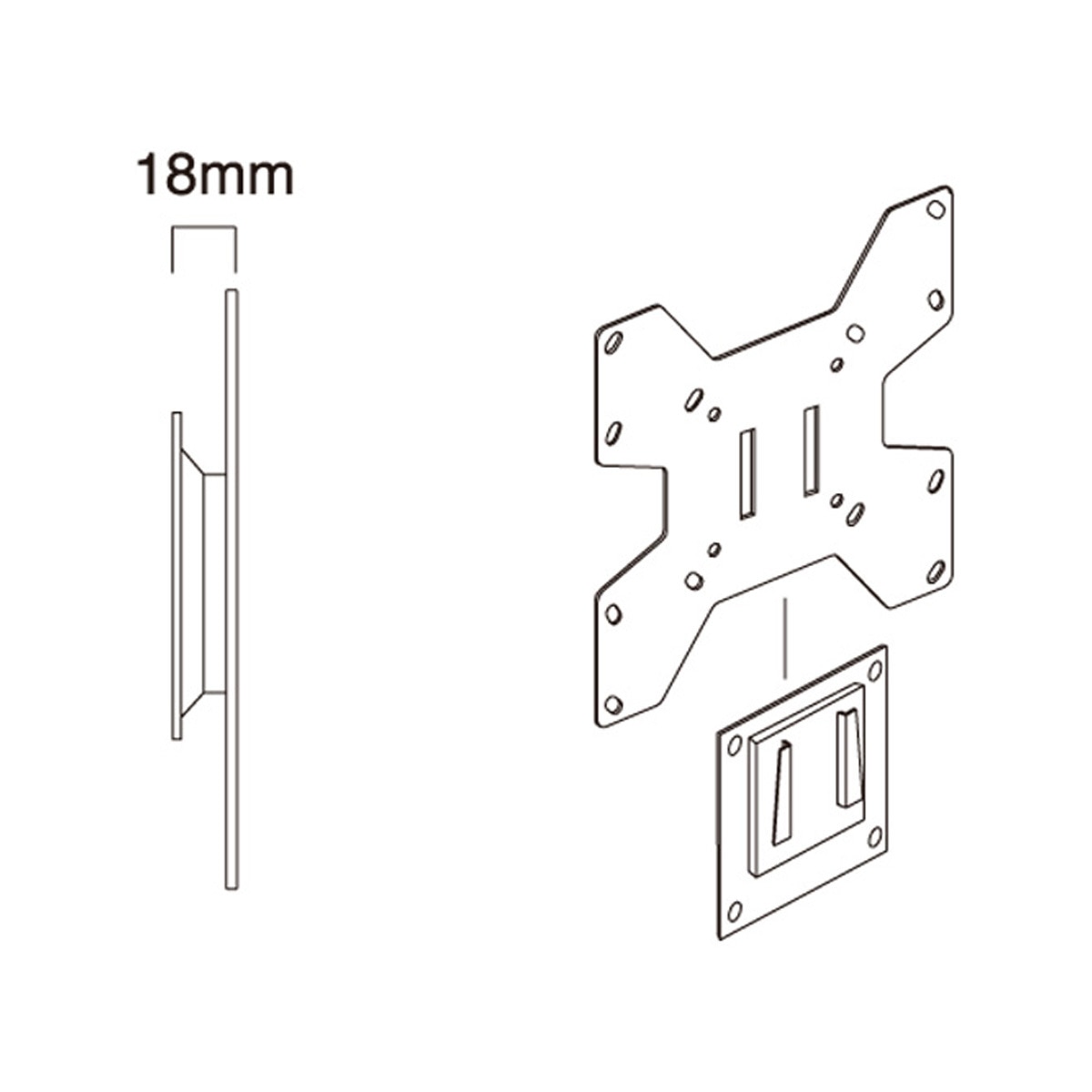 Soporte mural para TV LCD / LED Gisan AX.104 de 81,28 a 109,22 cm (32 a 43'') 3