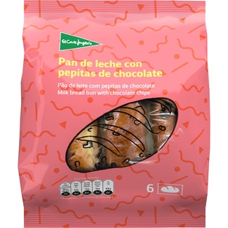 pan de leche con pepitas de chocolate 6 unidades envasadas individualmente bolsa 240 g - El Corte Ingles