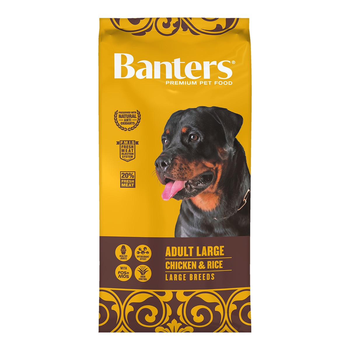 Imagen 0 de Pienso para perros adultos grandes Banters pollo y arroz 15 Kg